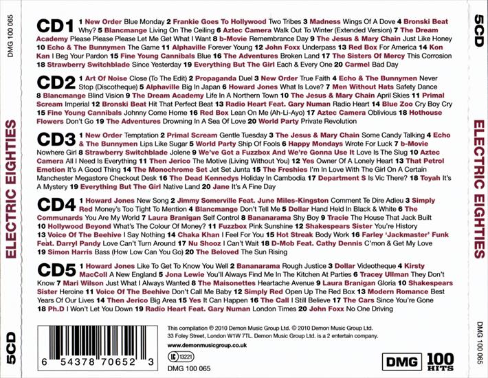 100 Hits - Electric Eighties 2010 5CD - 100 Hits - Electric Eighties 2010 5CD - Back.jpg