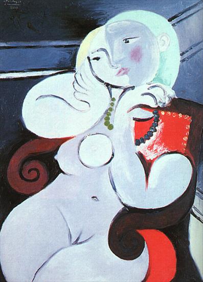 Picasso 1932 - Picasso Femme nue dans un fauteuil rouge. 1932. 130.2 x 97 c.jpg